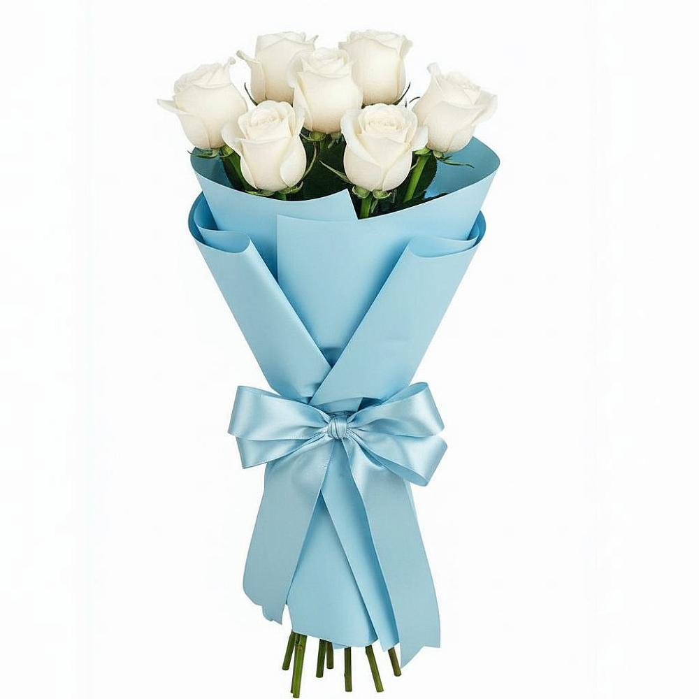 Букет 7 белых роз Проуд в Каменоломни
