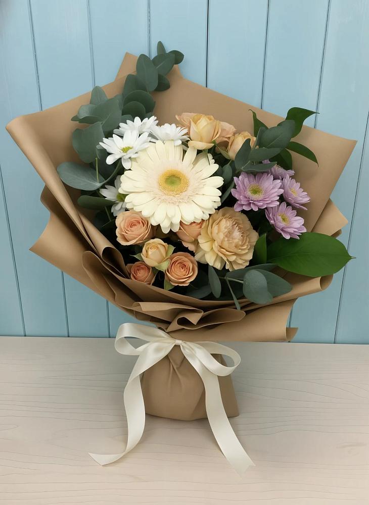 Букет цветов из: Герберы и Хризантемы в Каменоломни