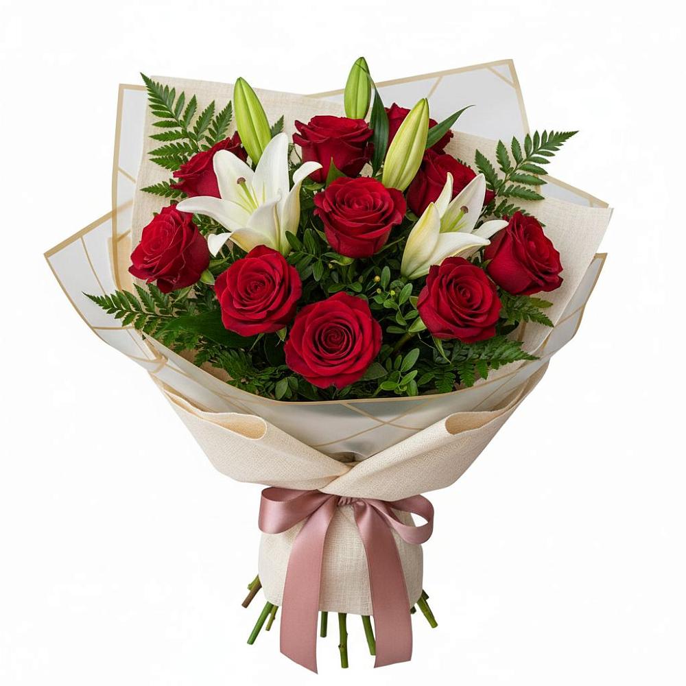 Букет цветов из: Лилии и Розы в Каменоломни