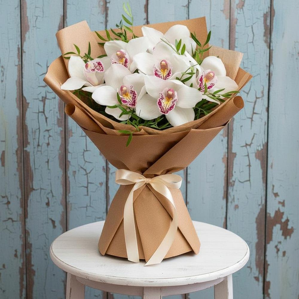 Букет цветов из: Орхидеи и Розы в Каменоломни