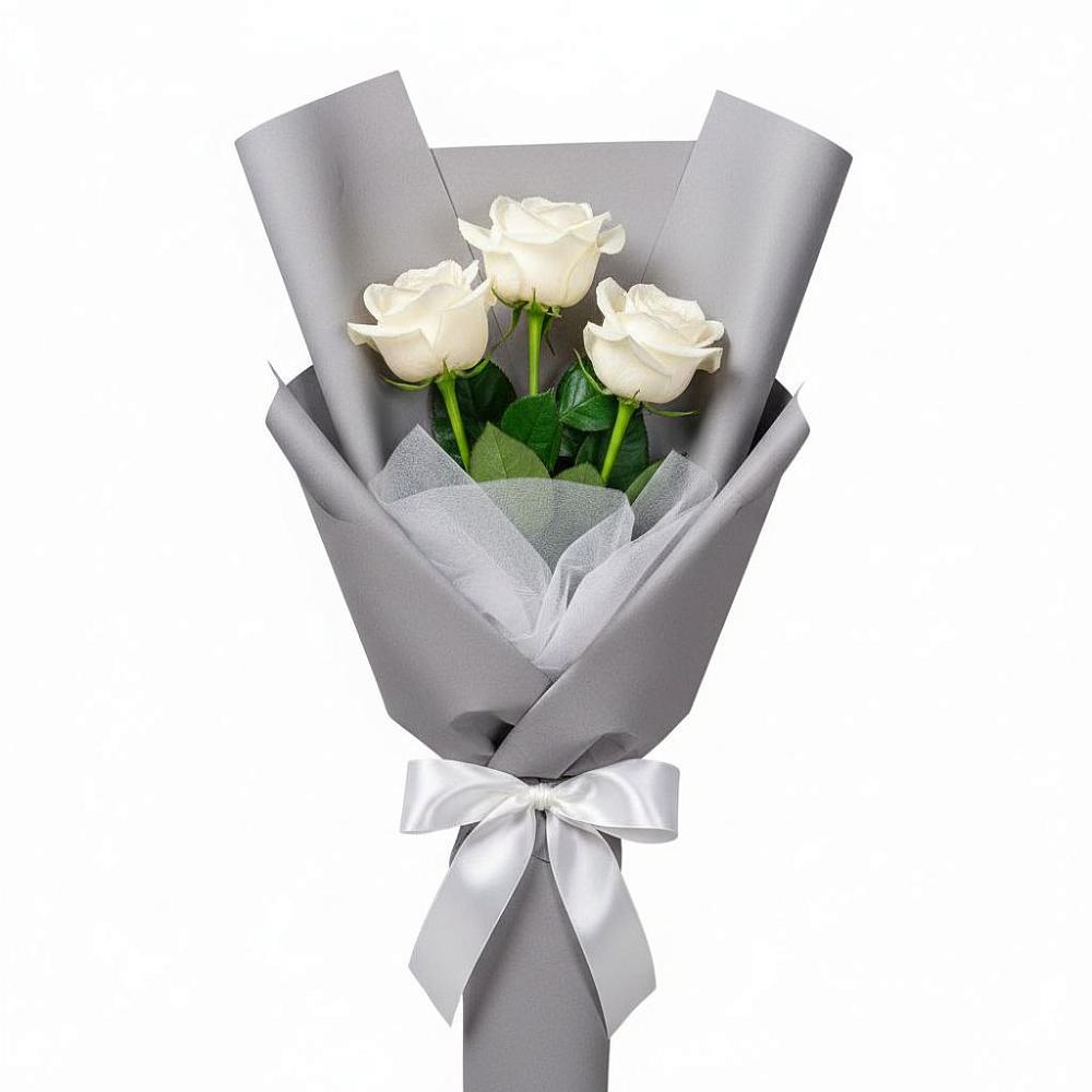 Букет 3 белые розы в Каменоломни