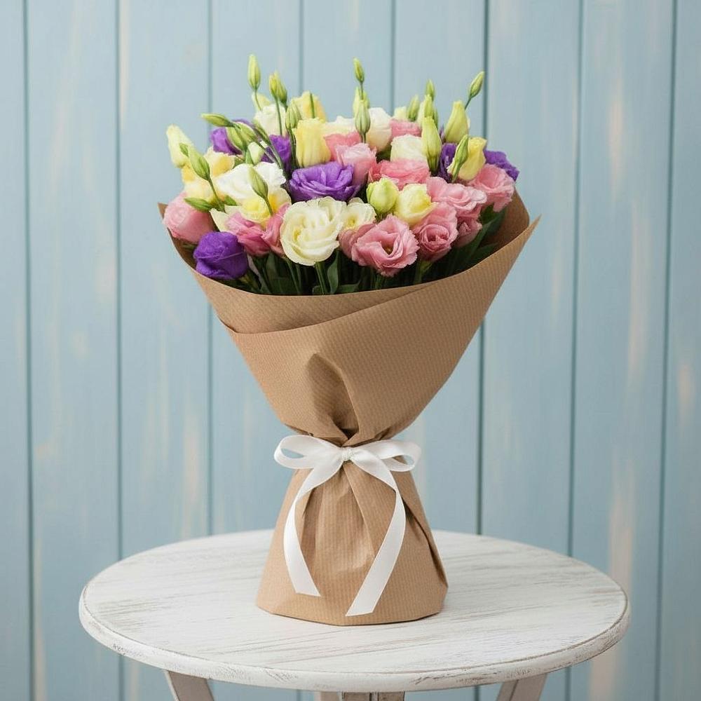 Букет цветов из: Лизиантусы в Каменоломни