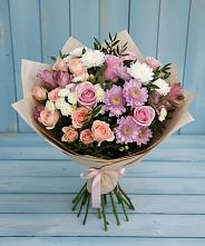 Букет цветов из:  Хризантемы, Розы и Альстромерии #REPLACE_PRED# Каменоломни