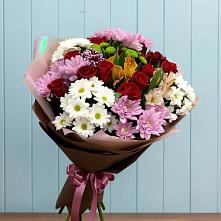Букет цветов из:  Розы, Хризантемы и Альстромерии в Каменоломни