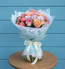 Букет цветов из:  Хризантемы и Розы в Каменоломни