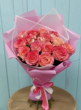 Букет 15 Розовых роз Равель в Каменоломни