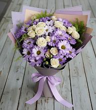 Букет цветов из:  Хризантемы и Розы в Каменоломни