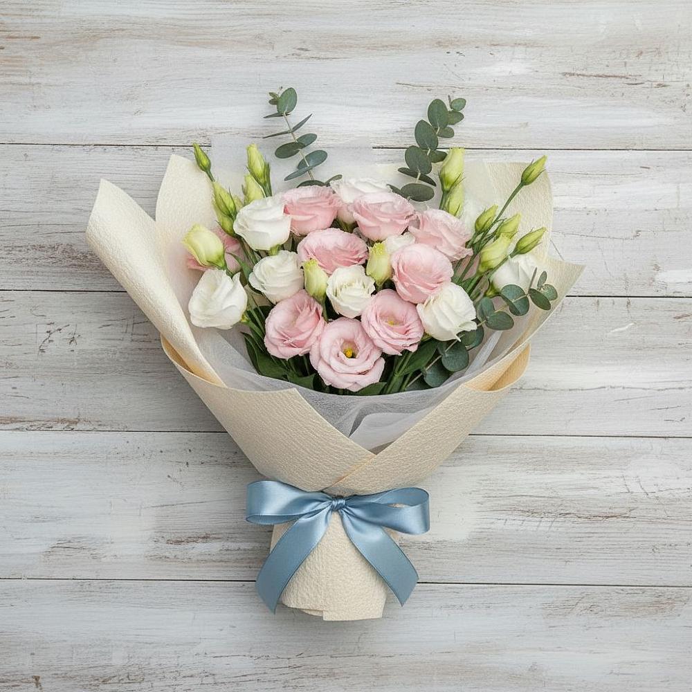 Букет цветов из: Лизиантусы в Каменоломни